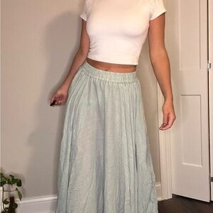 Chic Light Green A-Line Skirt